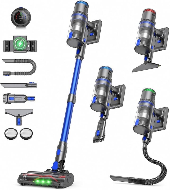 Cordless Vacuum Cleaner, 300AW/65Min Vacuum Cleaners for Home Stick Vacuum — hardwood floor cordless vacuum for