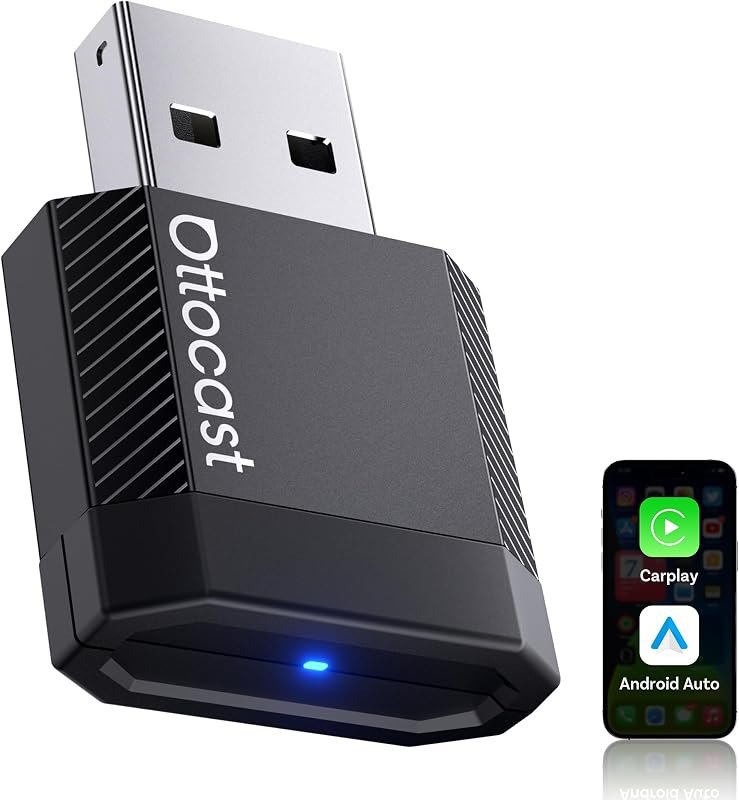 OTTOCAST Mini Nova 2-in-1 Wireless CarPlay & Android Auto AI Adapter,Black — best V2 CarPlay Adapter for carplay adapter