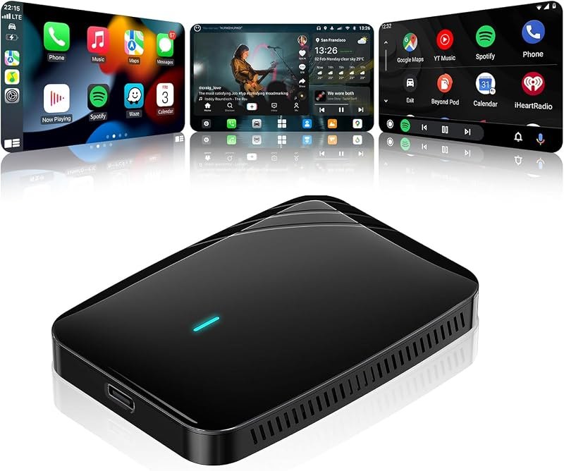 Wireless CarPlay & Android Auto Adapter, Dual-WiFi AI Box with 4GB+32GB — V2 CarPlay Adapter for carplay adapter