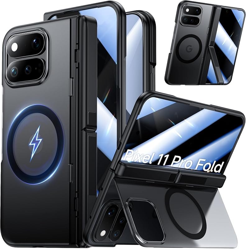Kaiiecal for Google Pixel 11 Pro Fold Translucent Matte Case- Privacy Black — Pixel 11 Pro Fold battery for pixel pro