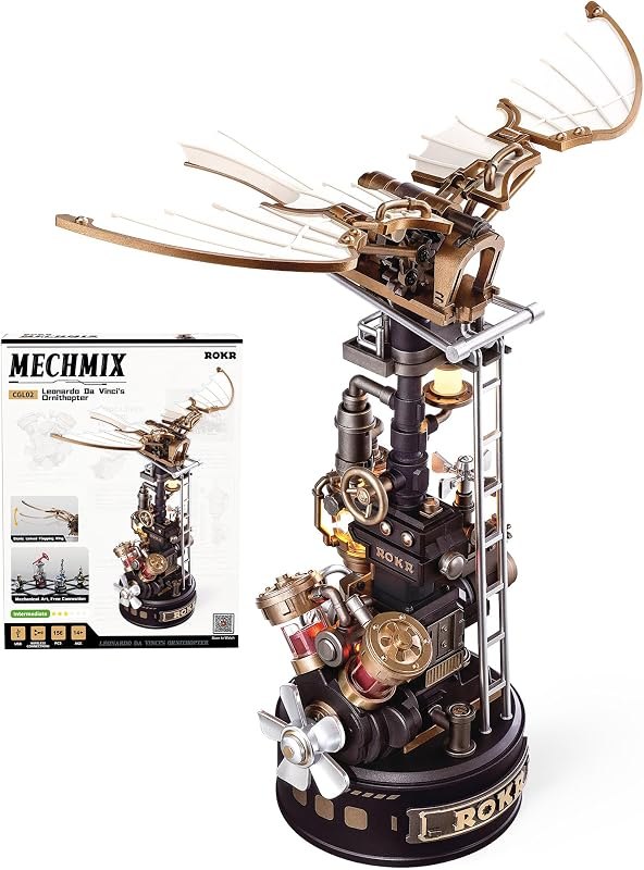 ROKR 3D Puzzle Plastic Metal Mechanical 3D Model Kits for Adults to Build, DIY Crafts Gifts, Industrial City (Leonardo