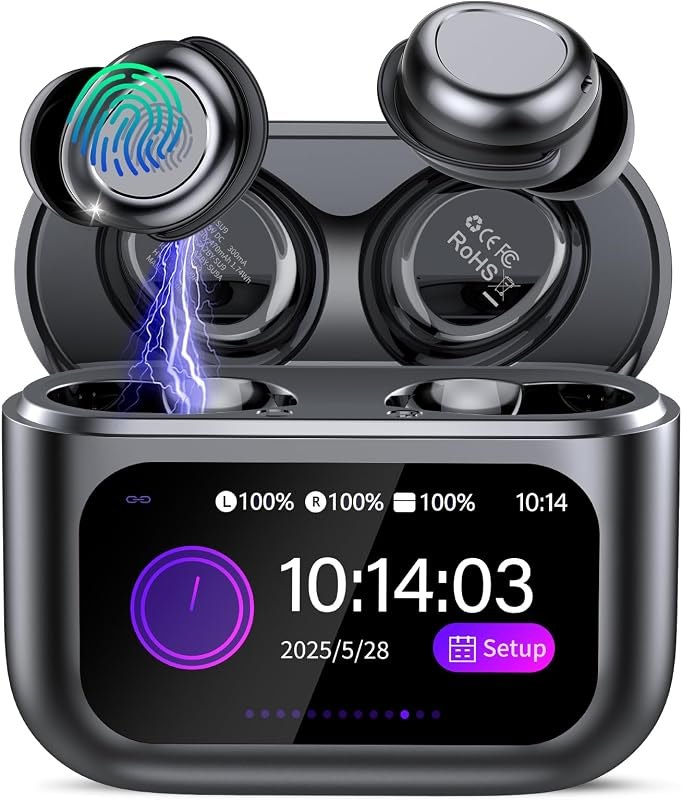 Sleep Earbuds Bluetooth 5.4 in Ear Touch Screen with Sleep Mode — best side sleeper earbuds for side sleeper earbuds