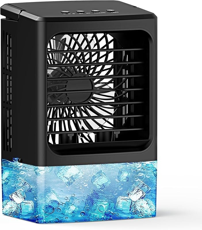 Mini Air Conditioner,Portable Air Conditioners,Evaporative Air Cooler Humidifier, 3 Speed Quiet Personal Cooling Fan