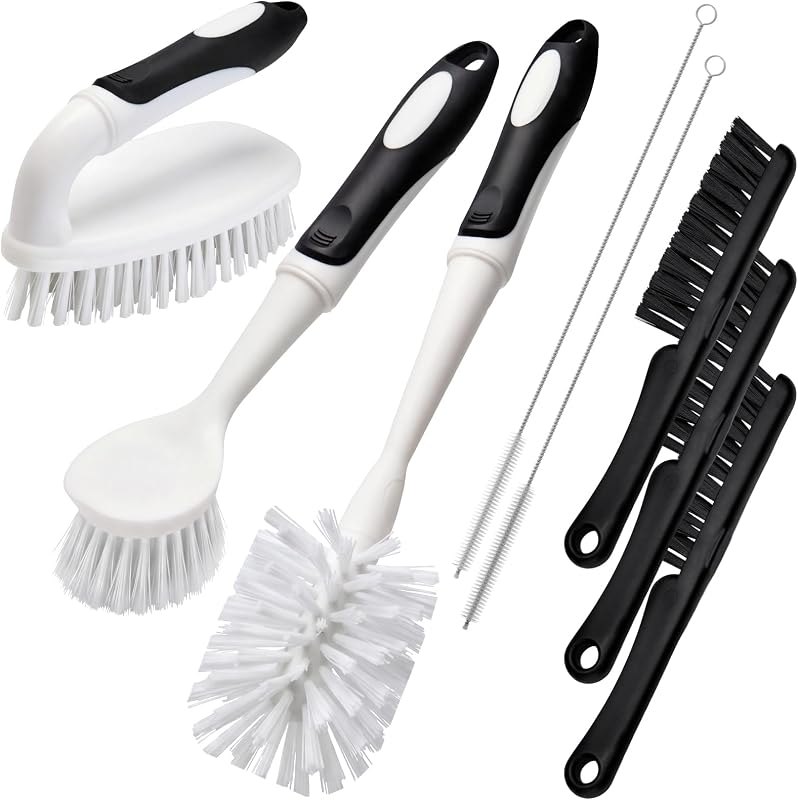 8 Pack Cleaning Brush Set for Scrub, Dish, Bottle, Straw & Crevice — grout cleaner brush for grout cleaner brush
