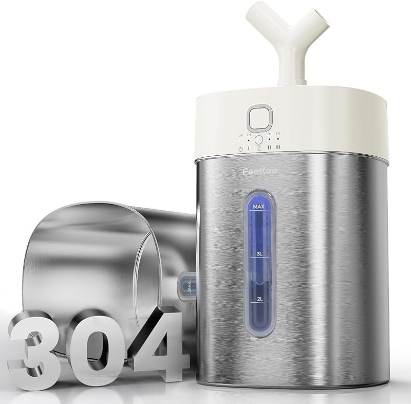 Feekaa Stainless Steel Humidifier, 4L Cool Mist Air Humidifiers for Bedroom — humidifiers bedroom humidifier for