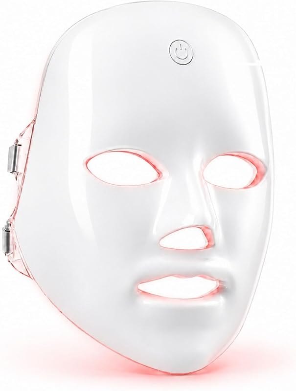 LED Face Mask, Red Light Facial Skin Care Device,Ivory — LED neck and chest mask for led neck chest mask