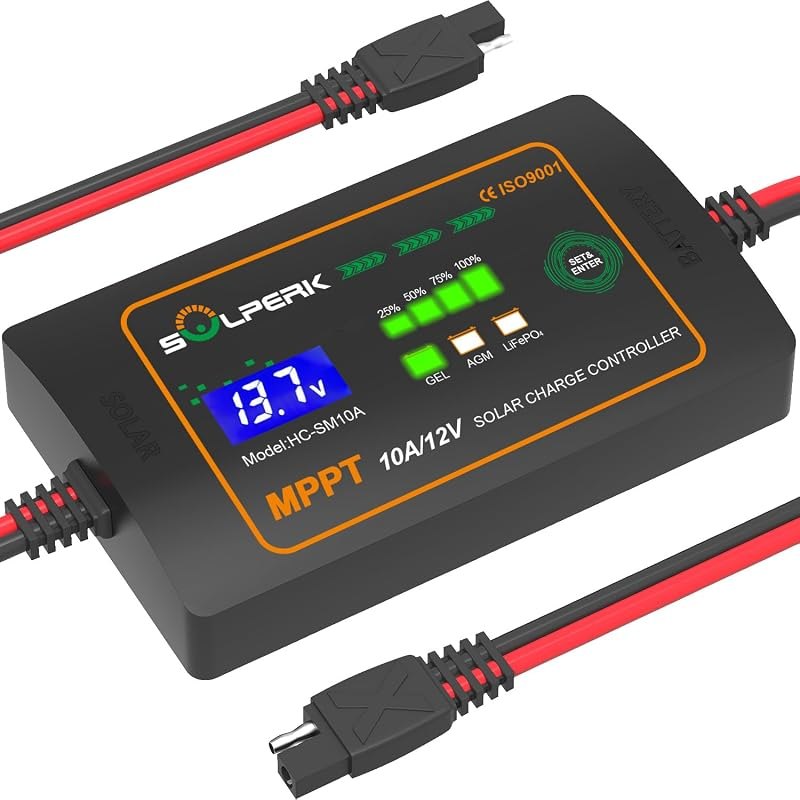 SOLPERK 10A MPPT Solar Charge Controller 12V for Soalr Panel
