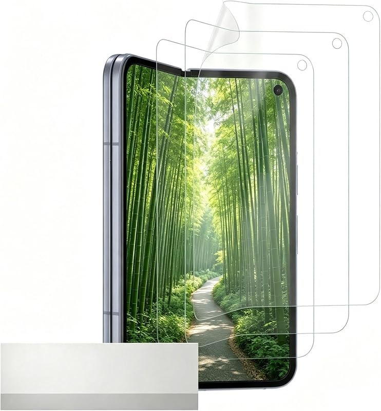 3 Pack for Google Pixel 10 Pro Fold Screen Protector [Not Glass], Compatible Fingerprint, Anti-Scratch, Full Adhesive