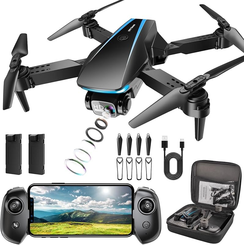 Oddire Drone with Camera - 1080P Drones for Adults with Trajectory Flight, Gravity Control, One Key Take Off/Land, 3D