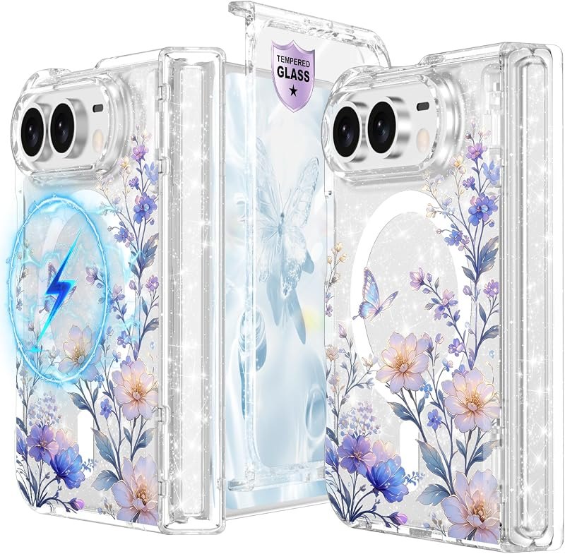 for Apple iPhone Duo Case Clear Glitter,Compatible with MagSafe — case for iphone duo accessories
