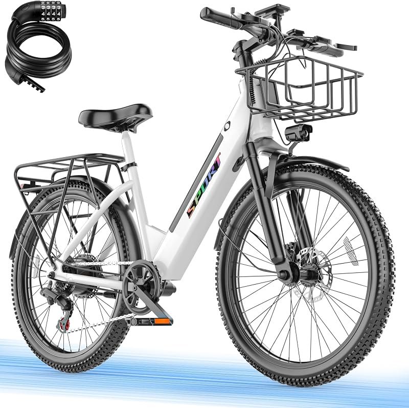 Electric Bike for Adults, 1500W Peak City E-Bike, 7-Speed Mountain Ebike — step through ebike for step through ebike