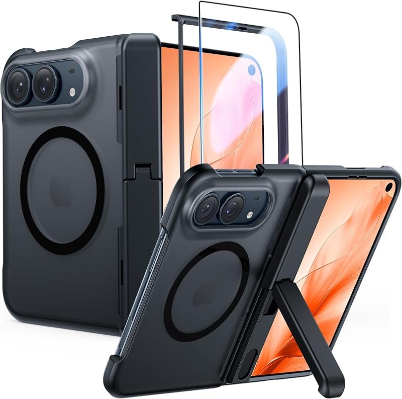for iPhone Duo Case: Translucent Matte Fit for MagSafe Black — iPhone Duo battery case for iphone duo battery case