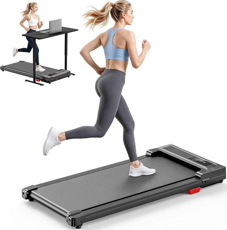 Walking Pad Treadmill for Home - Under Desk Treadmills Mini Portable Walking Running Machine Slim Compact Small
