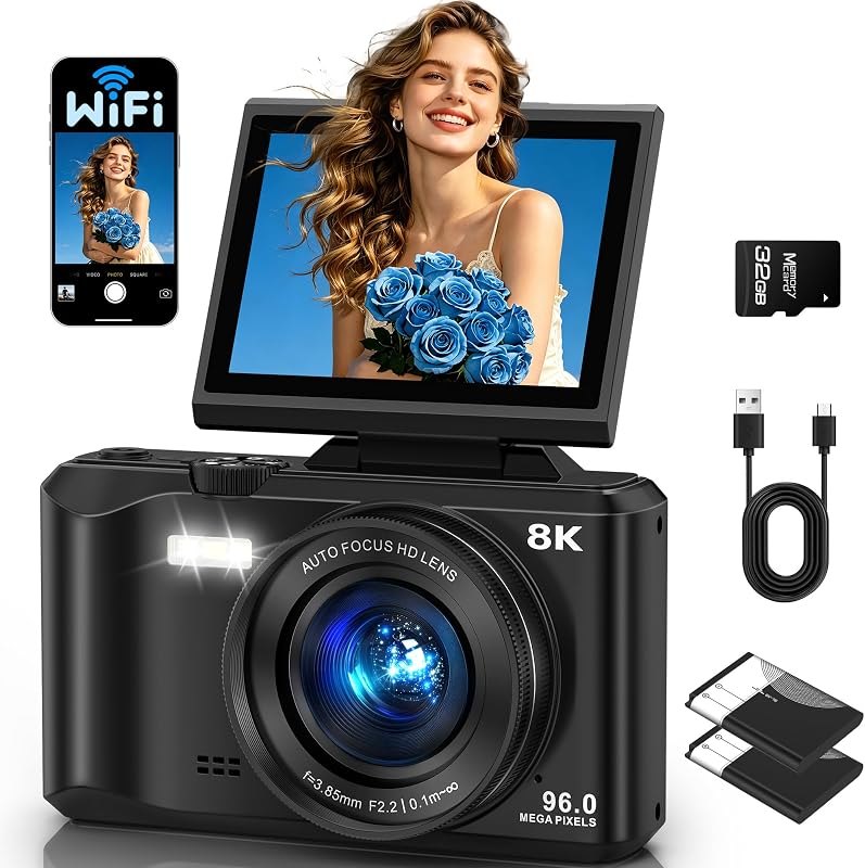 8K Digital Cameras for Photography WiFi 96MP Autofocus UHD Vlogging Camera — cameras digital camera for cameras