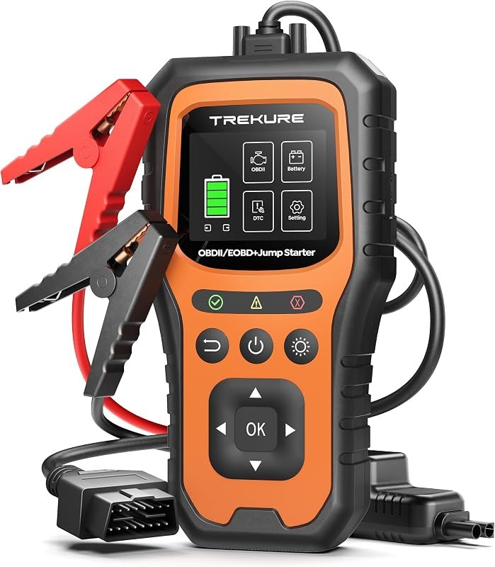 Car Battery Jump Starter with OBD2 Scanner 6000A, Car Battery Jumper Starter Portable (All Gas/10L Diesel), 12V Jump