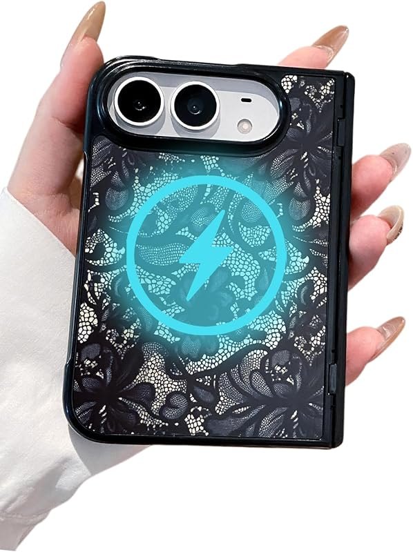 MagSafe Black Flower Lace Phone Case for iPhone Duo — iphone duo apple case for iphone duo apple case