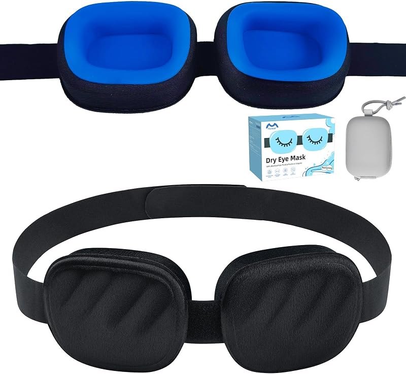 Eye Mask for Dry Eyes, Blackout Moisture Chamber Sleep Mask & Goggles, Hydrating Seals Glasses for Dry Eye Comfort