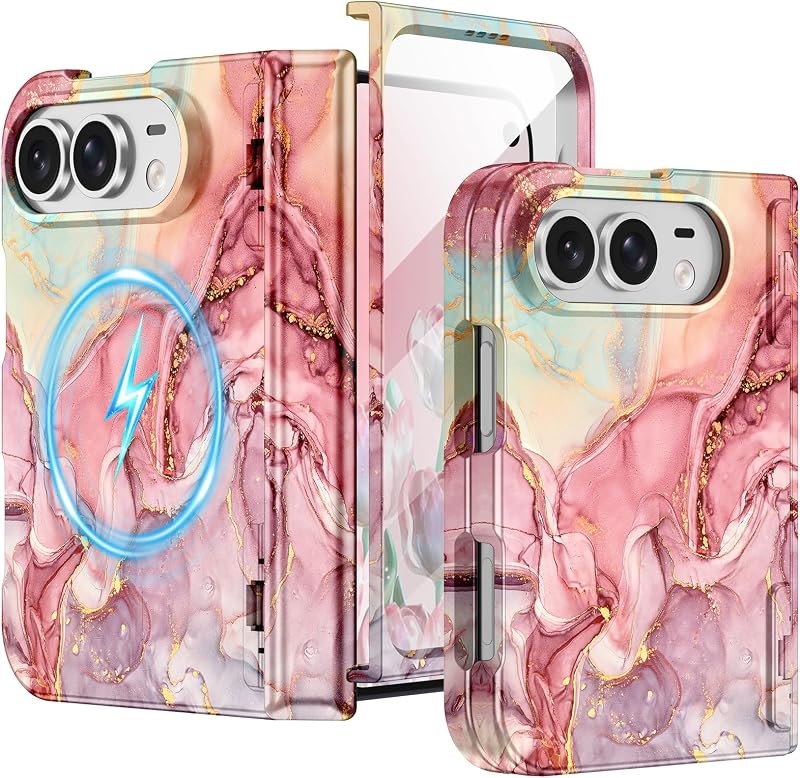 for iPhone Duo Case Magnetic with Full Hinge Potection Rose Gold — case for iphone duo accessories