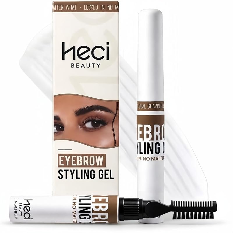 HECI BEAUTY Clear Eyebrow Gel,Wax Hybrid brow gel with Dual Brush,8ml,2pcs — beauty brow gel for beauty brow gel