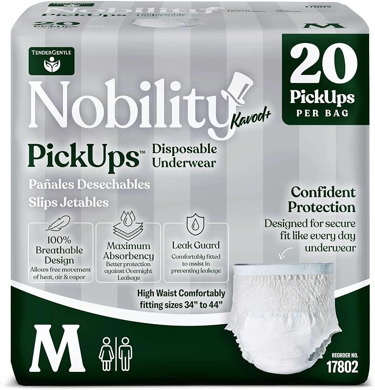 Adult Disposable Underwear Pickups for Women and Men, Medium, 20 Pack — adult incontinence briefs for adult