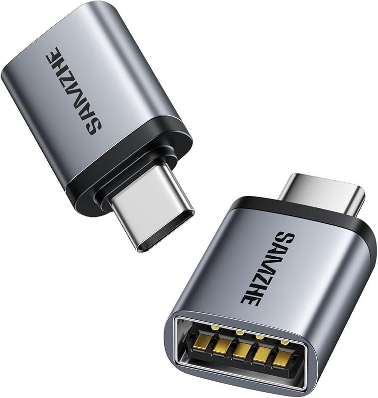 SAMZHE USB C to USB Adapter, 10Gbps USB A Female, 2 Pack, Space Gray — usb c hdmi adapter for usb hdmi adapter