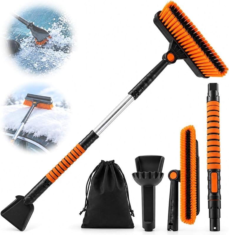 39.4" Extendable Snow Brush & Ice Scraper for Car Windshield - Auto Broom — ice scraper brass for ice scraper brass