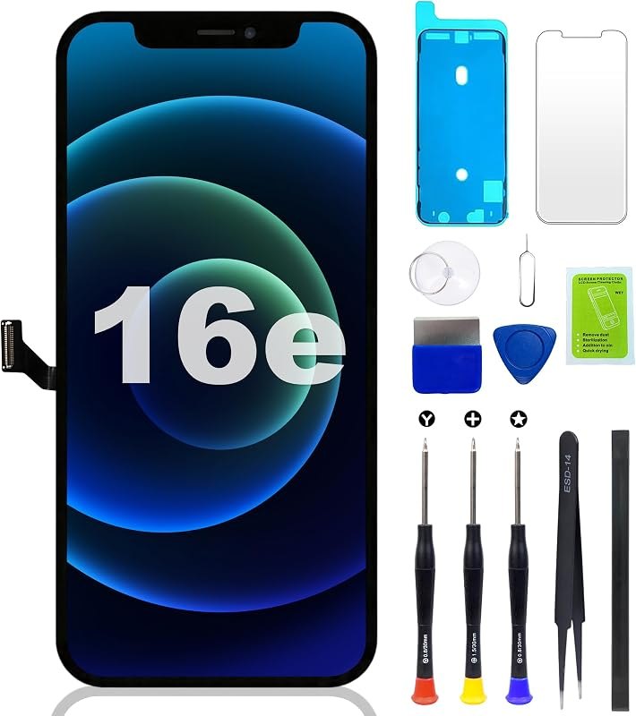 for iPhone 16e Screen Replacement, 6.1 inch FHD LCD 3D Touch Display Digitizer Assembly with Repair Tools Kit