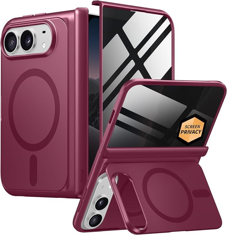 for iPhone Duo Case with Stand, Compatible with MagSafe, Red — best broken iphone duo for broken iphone duo