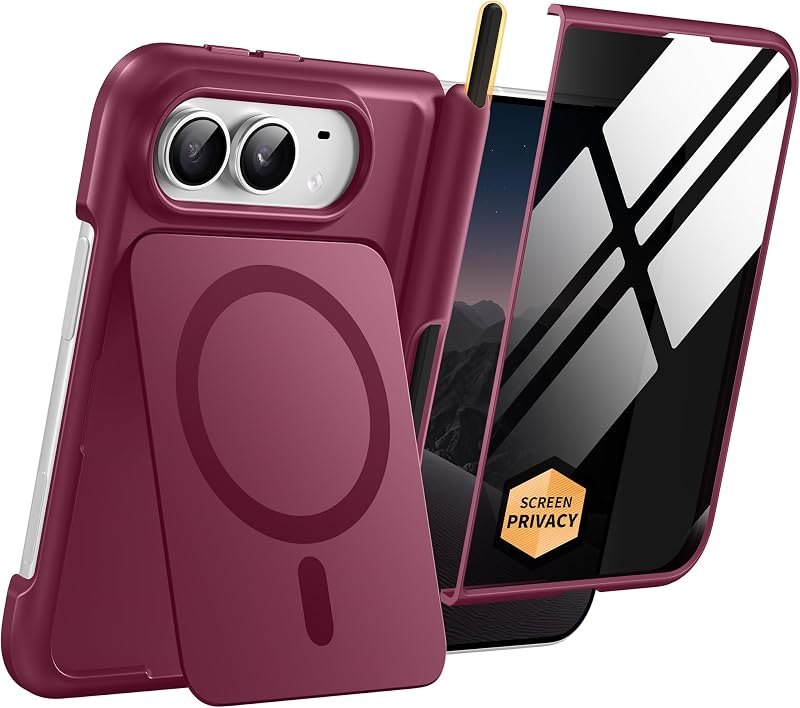 BERFY for iPhone Duo Case with Stylus Pen, Compatible with MagSafe, Red — iPhone Duo hinge case for iphone duo hinge