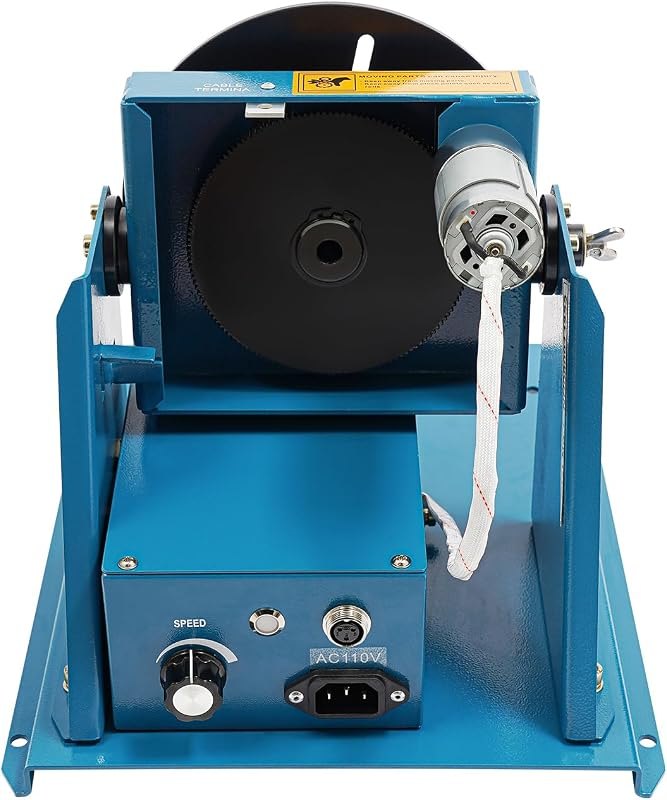 110V 10W Weld Positioner, 10KG Capacity Portable Welder Positioner Turntable Machine Rotary Welding Positioner Welding