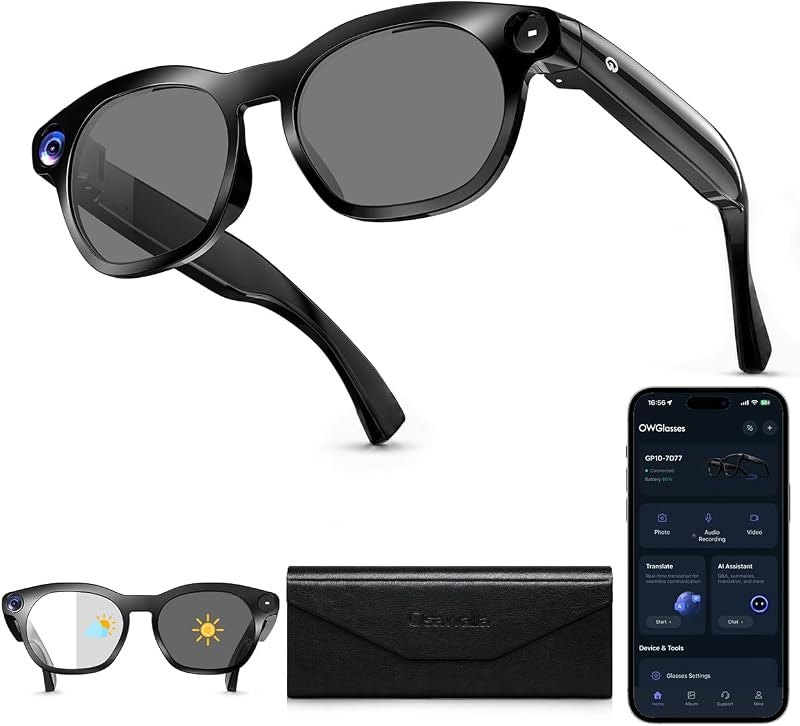 AI Smart Glasses with Camera,1080P Photo, Voice Assistant, Open-Ear Speaker — smart glasses blue light for smart