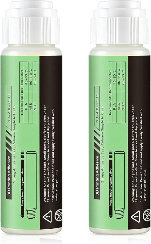 3D Printer Bed Adhesive,3D Print Glue 60ml Stick for Build Plate,2pcs — glue stick bed for glue stick bed
