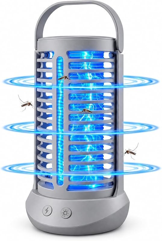 Bug Zapper, USB Rechargeable Electric Mosquito Fly Zappers, Insect Attractant Trap Bug Zapper Light, Hangable Mosquito
