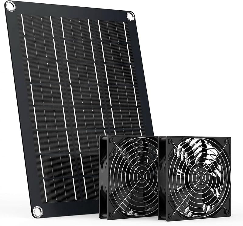 MARBERO Solar Panel Powered Fan Kit Waterproof for Chicken Coops Shed — chicken coop ventilation fan for chicken coop