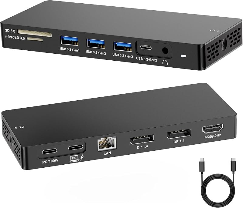 Docking Station for Dell Laptop, Dual DP + HDMI, 3 Monitors 4K — best dual monitor docking station for dual monitor