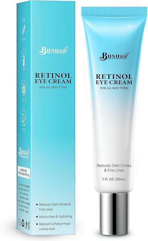 Eye Cream - Retinol Eye Cream for Dark Circles, Puffiness, Anti Aging, with Peptides, Caffeine, Hyaluronic Acid