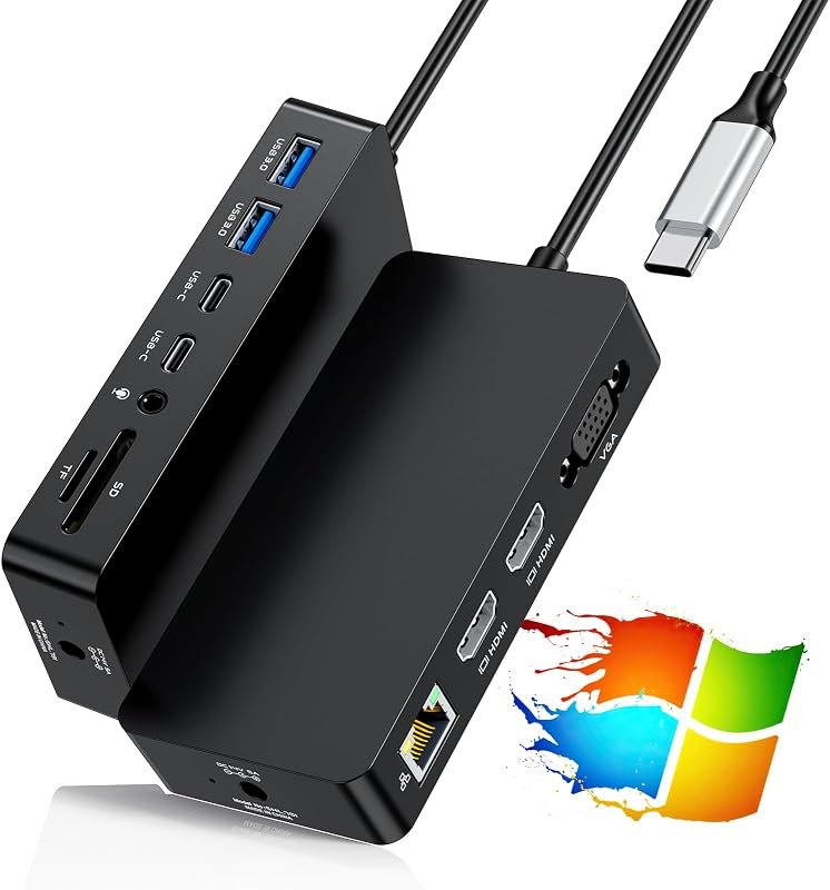 New Surface Thunderbolt 4 Dock Dual HDMI+VGA Adapter 12 in 1 Surface Pro Docking Station for Surface Pro