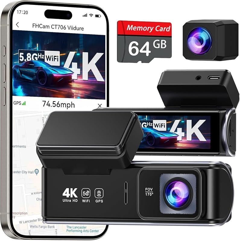 UVVlO Dash Cam Front and Rear - 2026 Upgrade 4k/2k FHD Dash Camera for Cars - 3.59" lPS Display Dual Dashcam w/Free