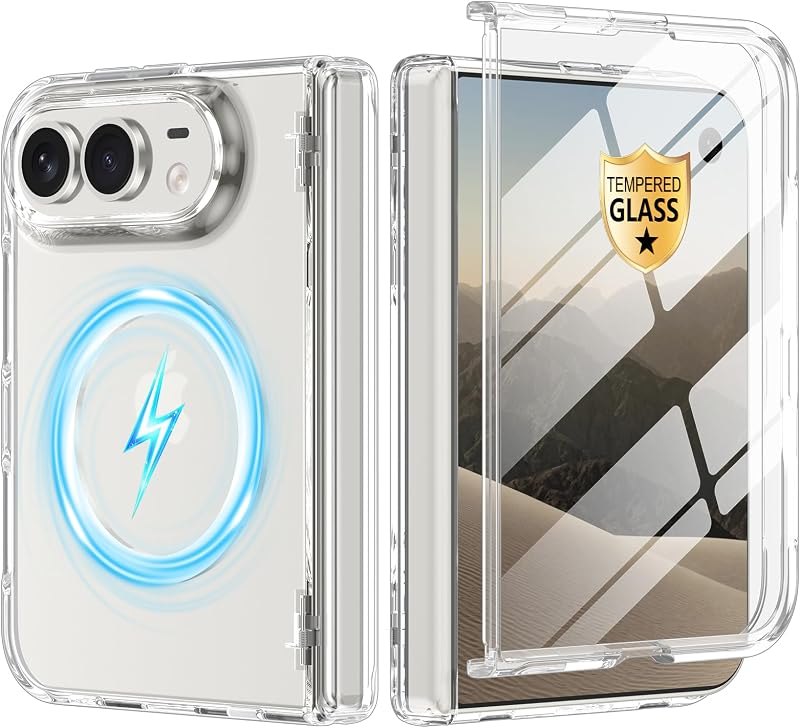Magnetic for iPhone Duo Case Hinge Protection Shockproof PC, Clear — best iphone duo apple case for iphone duo apple