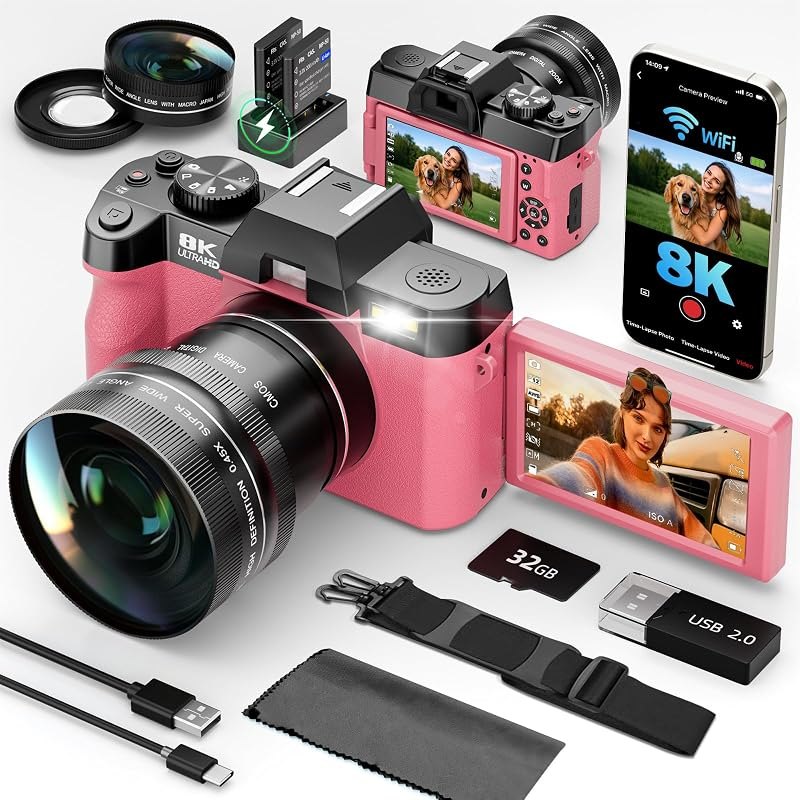 G-Anica 8K Digital Cameras Kit for Photography with Dual-Lens — vlogging camera kit for vlogging camera kit