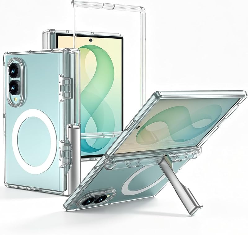 Clear for Samsung Galaxy Z Fold 8 Case, Anti-Yellowing — Galaxy Z Fold 8 kickstand case for galaxy fold kickstand case