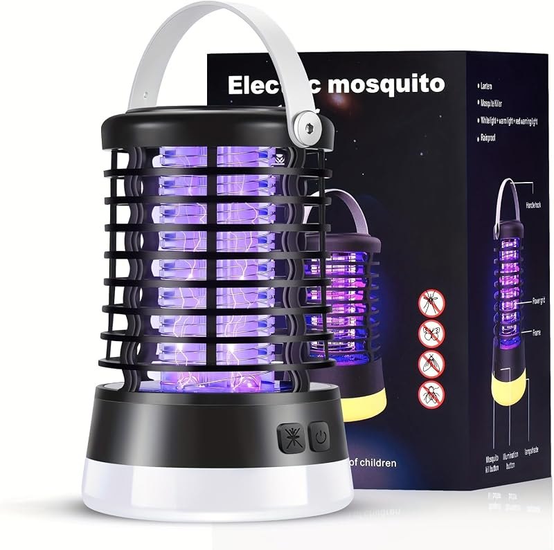 Bug Zapper,Rechargeable Mosquito Zapper Indoor Outdoor,Electric Mosquito Killer Lamp with 3 Light Modes, Fly Trap for