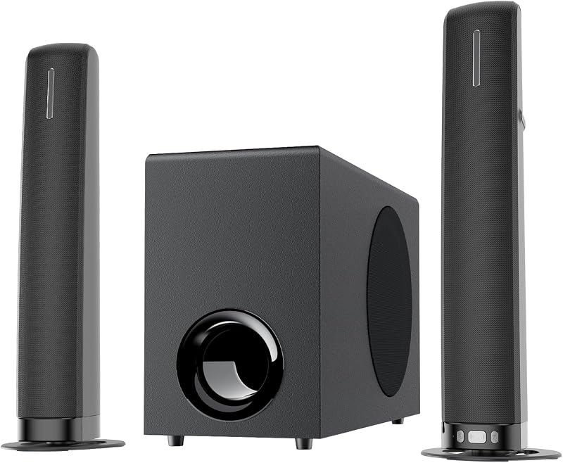 2.1CH Sound Bar with Subwoofer, 110W Home Theater Sound System, Bluetooth 5.3, ARC, Optical & AUX Connection, 3 EQ