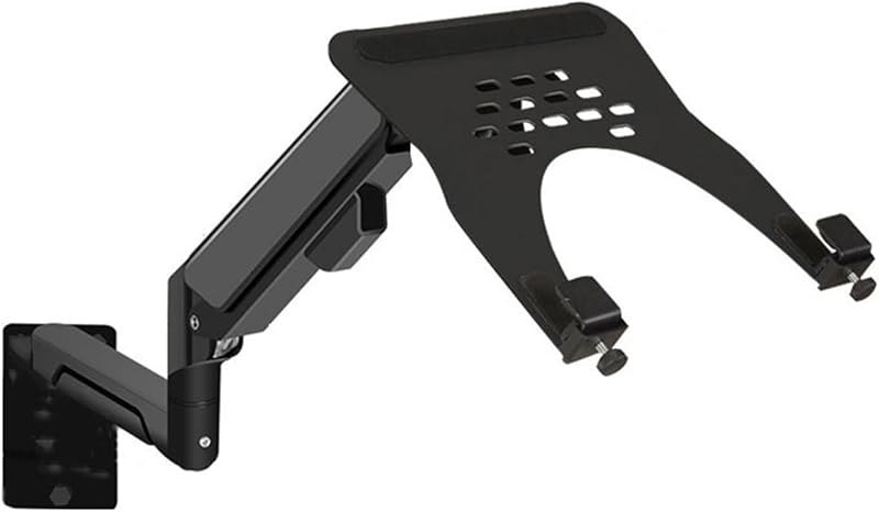 Adjustable Wall Mount Laptop Tray and Monitor Arm, Aluminum Gas Spring Design, Supports Up to 32 Inch Screens and 19.8