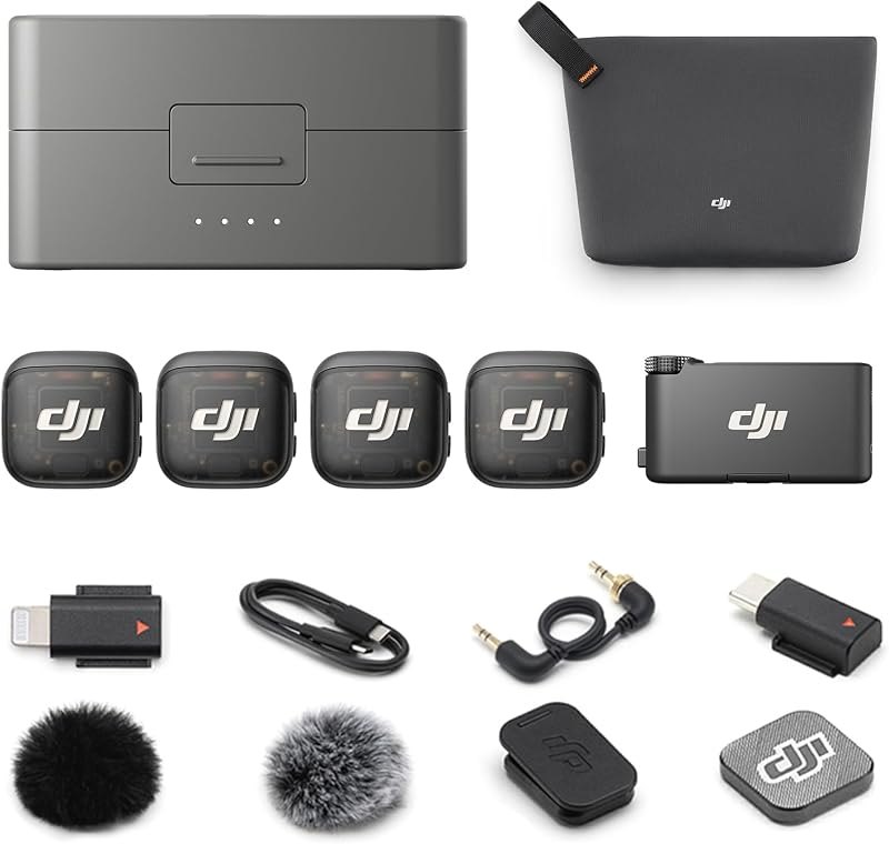 Mic Mini 4TX+1RX+Charging Case+1 Lightning Adapter, Wireless Microphone — Rode Wireless Pro for rode wireless pro