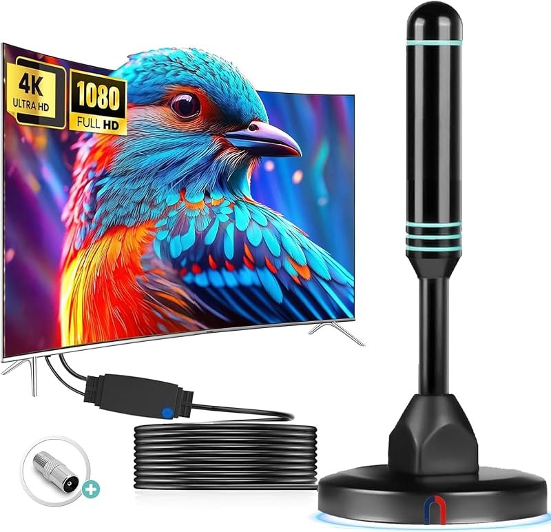 TV Antenna for Smart TV,Older TVs,Long Range Reception HD Digital Antenna with Amplifier Signal Booster, Magnetic