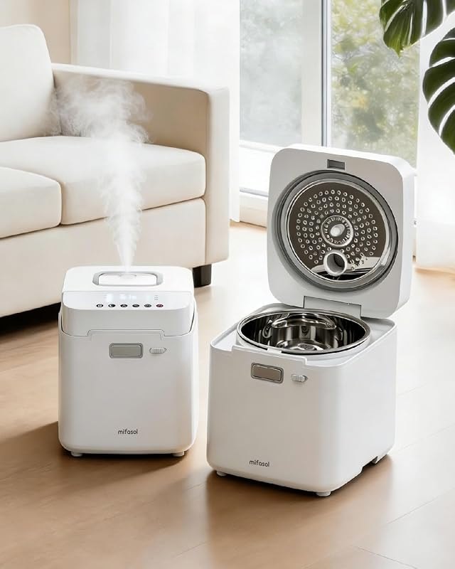 Mifasol Stainless Steel Humidifier, 3.3L Warm Mist Humidifiers for Bedroom, Easy Clean Steam Humidifiers for Home