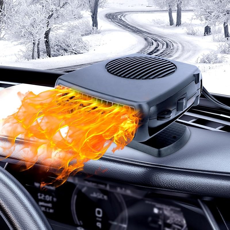 Car Heater,12V 200W Portable Car Heater & Defroster for Vehicle (Black) — Car Window Defroster for car window defroster