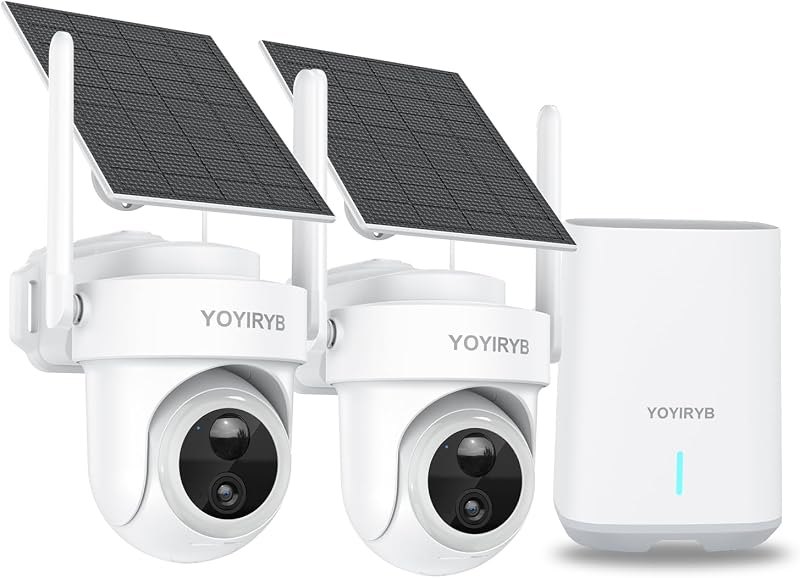 4K Solar Security Cameras Wireless Outdoor, 2-Cam Kit, No Subscription