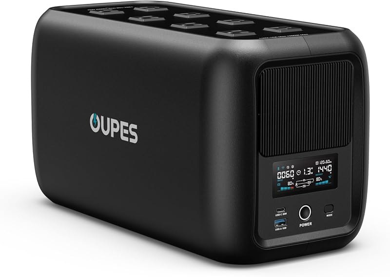 OUPES 1800VA/1800W 0ms Online LiFePO4 UPS Battery Backup & Surge Protector — UPS replacement battery for ups